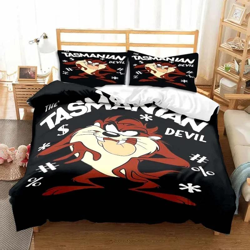 3D Принт Мультяшный Тасманский Дьявол Модный Постельный Комплект Двуспальный Полуторный Кинг Пододеяльник Одеяло Наволочка Мальчики Девочки Взрослые Спальня