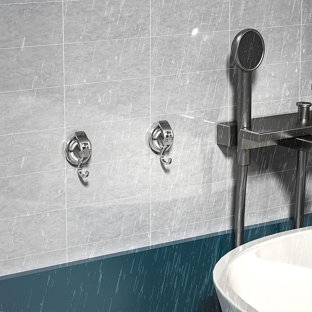 Reusable Polished Heavy-Duty Chrome-Plated Organization Bathroom Shower Suction Cup Hooks