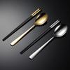 304 Stainless Steel Public Spoon Public Chopsticks Extended Chopsticks Spoon Titanium Plated Hotel Dining Spoon Household Company Gifts