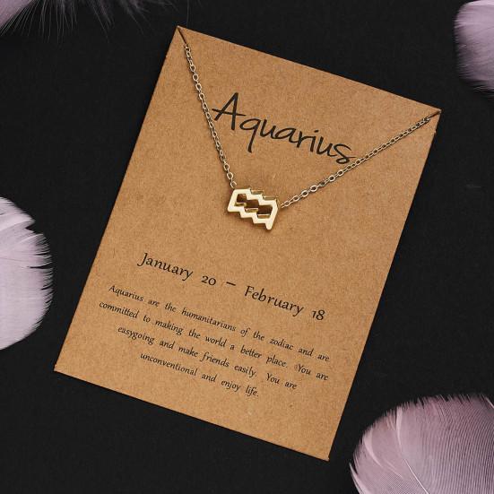 Женщины Созвездия Символ Кулон Позолоченные Ключицы Цепи Ожерелье Ювелирные Изделия
