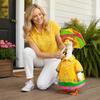23 Inch Large White Goose Holiday Decoration Outfit Set Includes Raincoat Hat Umbrella and Fastening Accessories Suitable for Porch Display