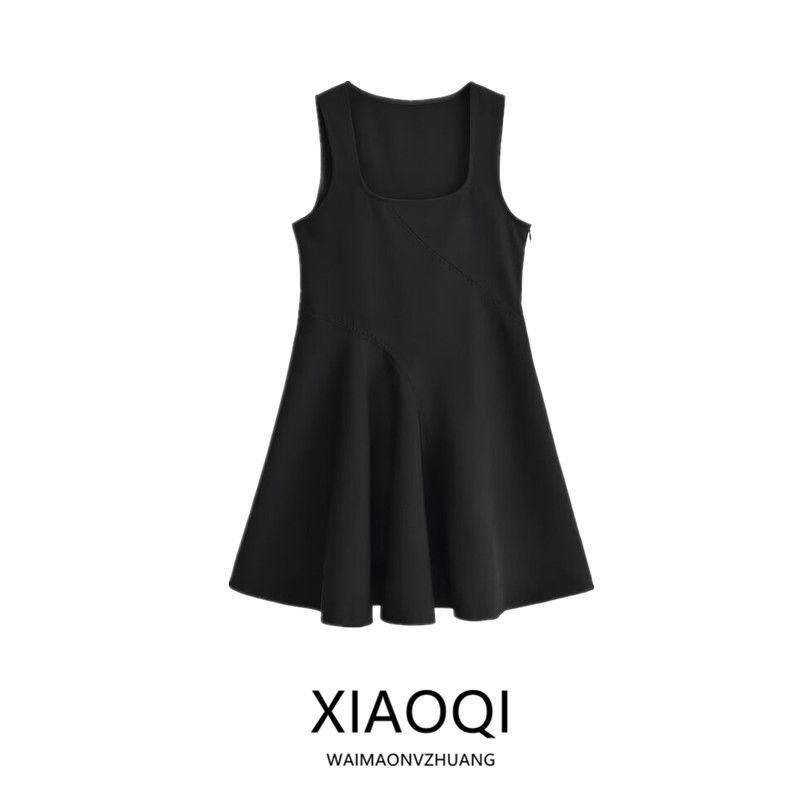 Fashion Style 2024 Autumn New Women's Clothing Easiest for Match Wide Swing Round Neck Sleeveless Mini Dress 8833707