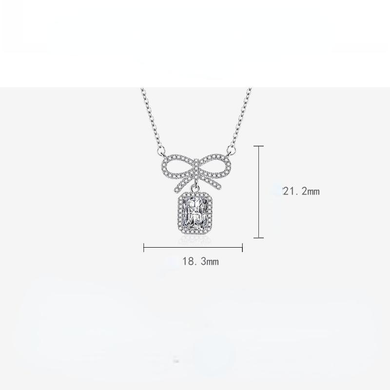 BELLA BOX Ожерелье с подвеской из циркона и бантом, несколько цветов, модные свадебные и помолвочные украшения