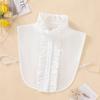 Women's Pleated Standing Collar Fake Collar Fashionable and Elegant Half Shirt Style Fake Collar Versatile Detachable Collar