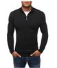 Men's Casual Zipper High Neck Pullover Long Sleeve Fashionable Casual Solid Color Knitted Sweatshirt