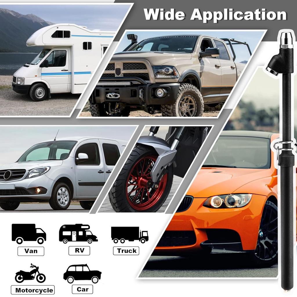 CZC AUTO Tire Pressure Gauge Heavy Duty Air Pressure Tire Gauge, Straight-on Foot Dual Head Chucks, Black Painting, 10-150PSI 100-1000KPa for Semi