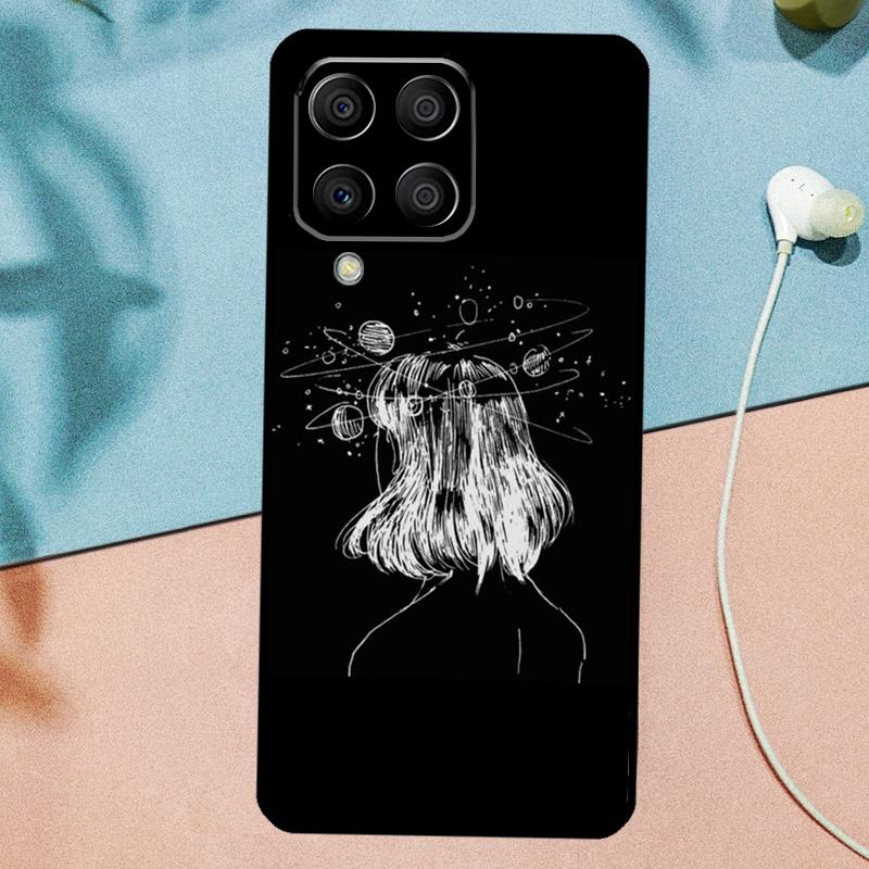 Черно-белый Галактический Эстетичный Чехол Для Samsung Galaxy M14 M34 M54 M20 M06 M16 M12 M13 M15 M35 M55 M33 M53 M21 M31 M32 M52