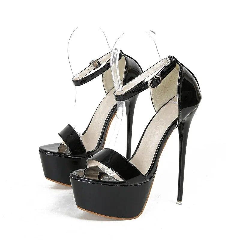 Eilyken Designer Platform Ultra Stiletto High Heel Women Sandals Sexy Buckle Strap Nightclub Stripper Open Toe Shoes BIG Size 46