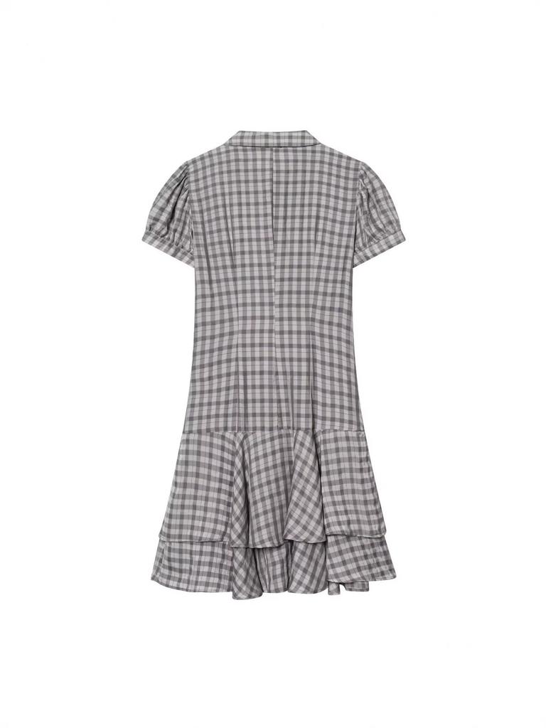 2025 Autumn/Winter Women's Plaid Layered Dress - Academy Style