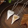 New Double-layer Three-dimensional Brushed Love Pendant, Women's Fashion High-end Heart-shaped Versatile Necklace