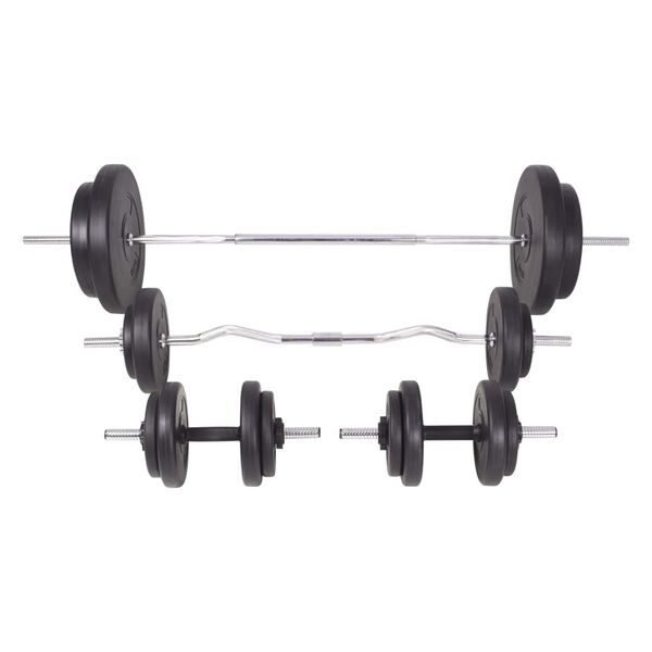 vidaXL Dumbbell and Barbell Set 90 kg
