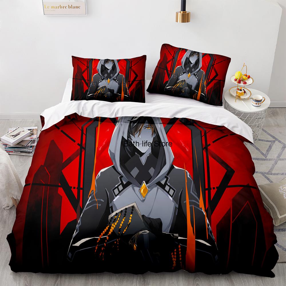 Game Genshin Impact Amber Gorou Hu Tao Costume Duvet Cover Cartoon Bedding Sets Bed Set Quilt Comforter Covers Home Textiles