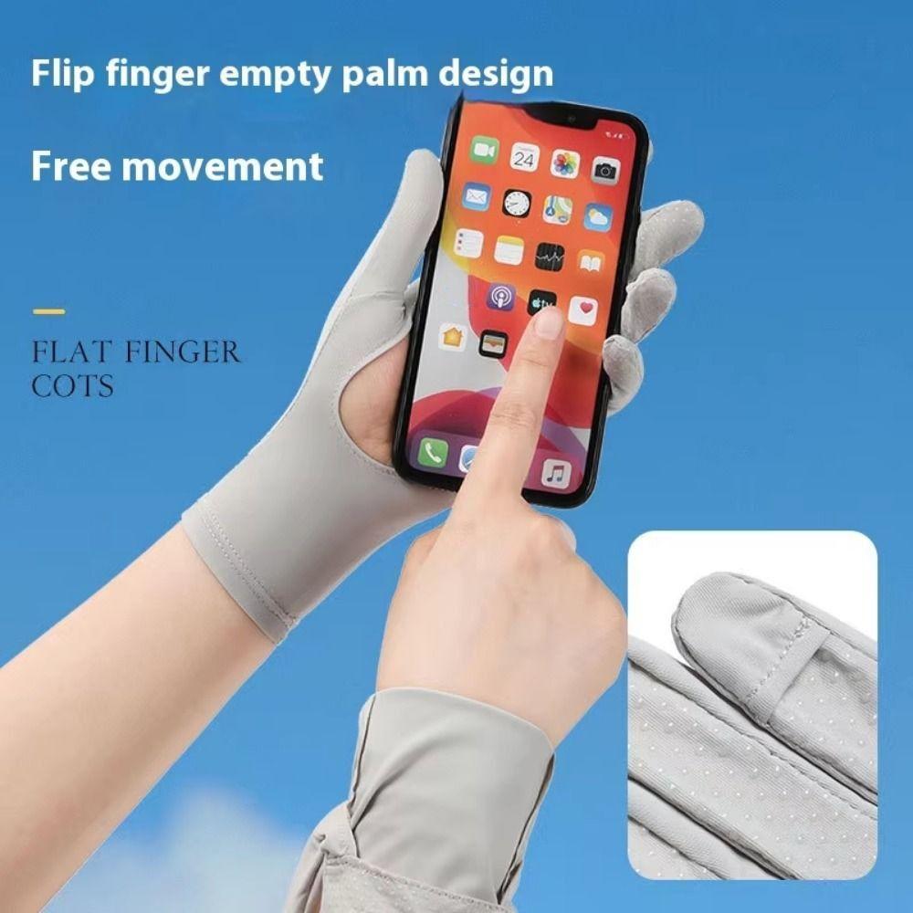 1 пара тонких солнцезащитных перчаток из ледяного шелка, защита от УФ-лучей, перчатки для велоспорта и вождения, женские, для девочек