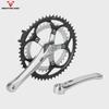 Aluminum Alloy 5-Claw Detachable Crankset for Road Bikes, 52/39T Steel Chainring