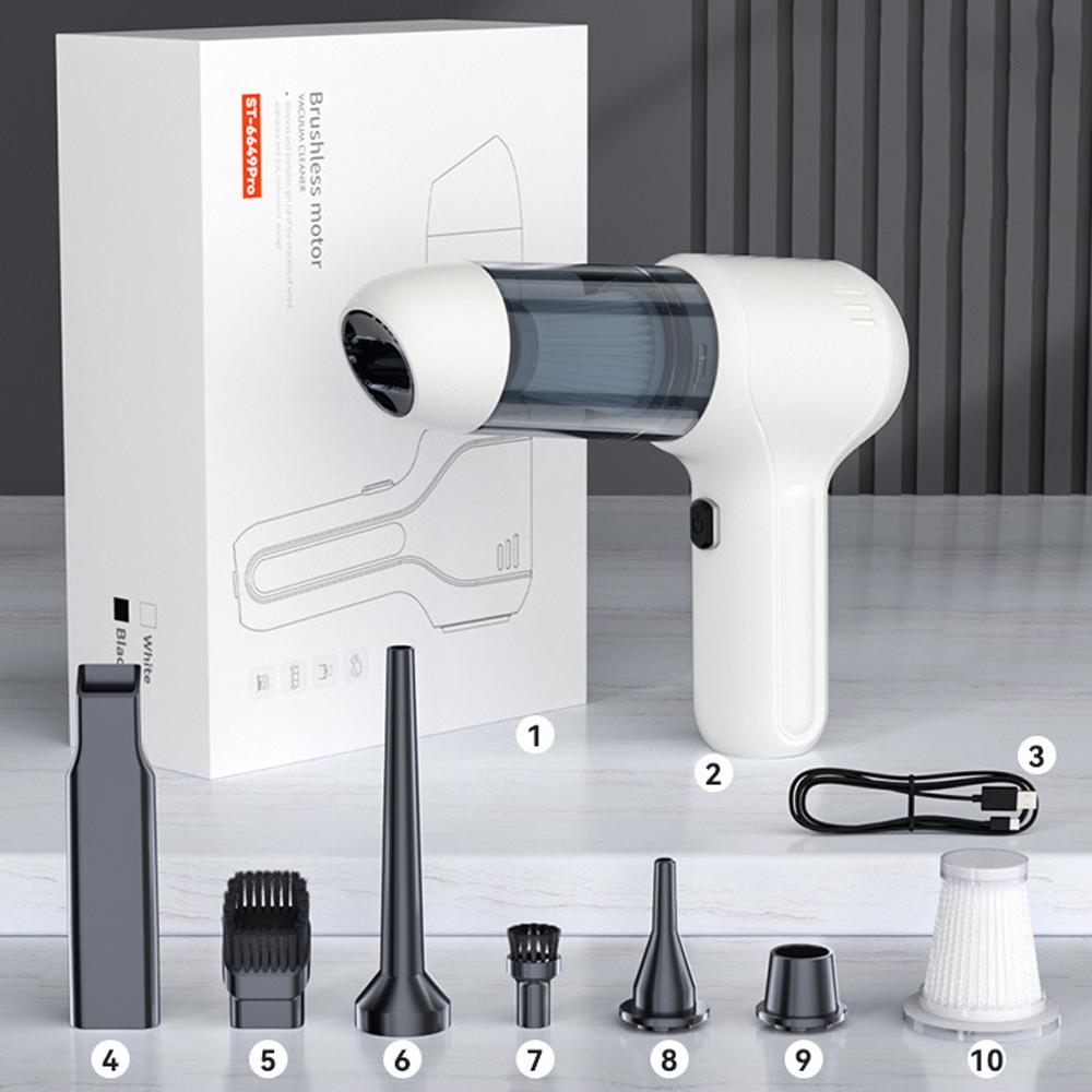 Многофункциональный автомобильный пылесос 4-в-1, портативный беспроводной ручной автомобильный пылесос, сильный