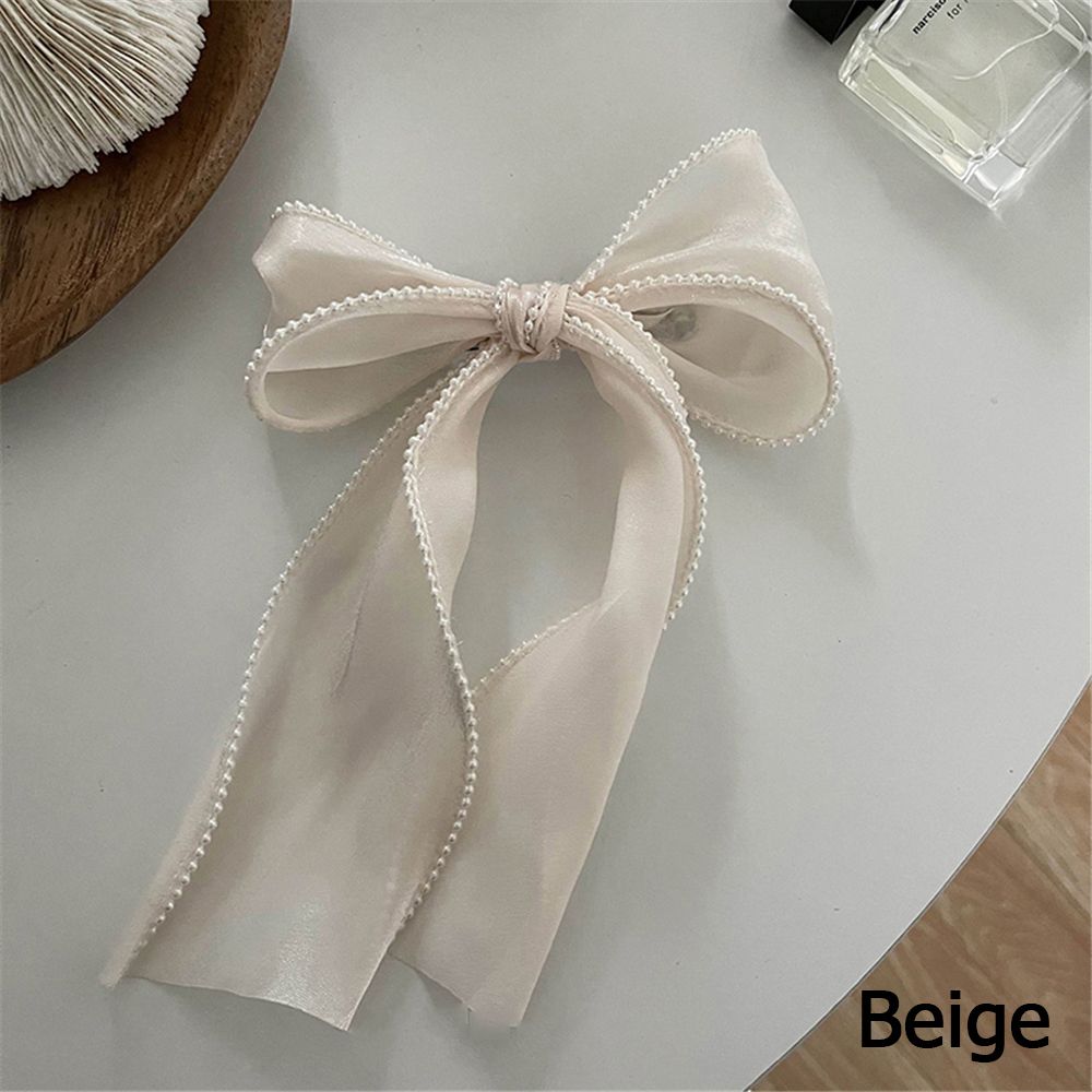 Для женщин и девочек стример с жемчугом, милые бантики для волос, заколки для волос, заколки для волос, головные уборы, заколки с бантом, заколки