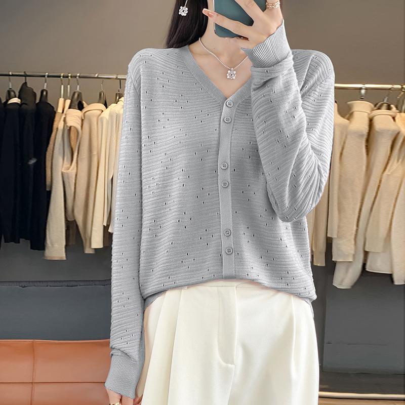 Женский легкий кардиган из 50% шерсти и 50% шелка Mulberry — универсальный трикотаж на все 4 сезона для комфорта и стиля в любое время года