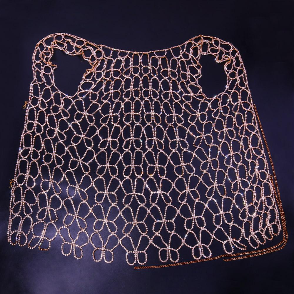 Stonefans Fashion Bodysuit Women Butterfly Body Chain Harness Jewelry Festival Feminine Rhinestone Bikini Skirt Chain Decoration