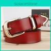 Solid Color Simple Leather Waist Belt Metal Pin Buckle Street Decoration Girl
