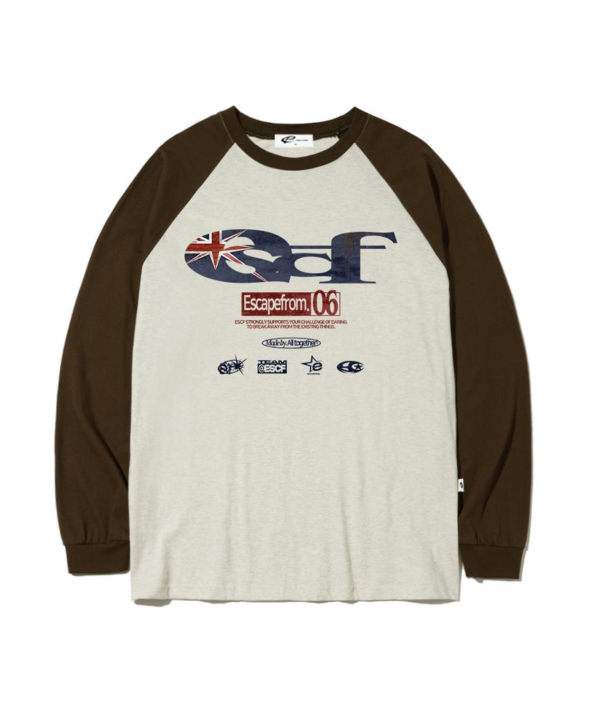 ESCAPEFROM British Vintage Escf Logo Collage Print Long Sleeve [3 Colors]