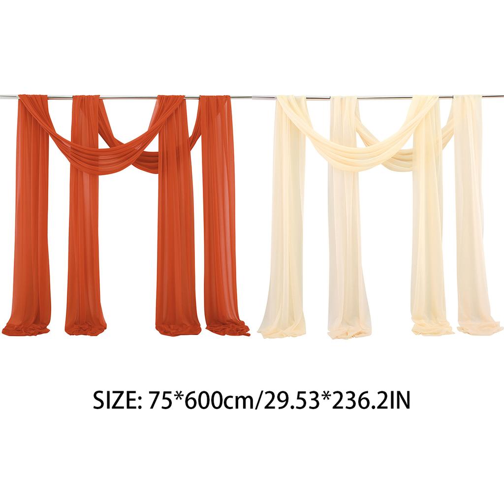 2 шт. Шифоновые драпировочные тканевые панели для свадебной арки, церемонии, приема, украшения потолка для вечеринки, помолвки, сцены