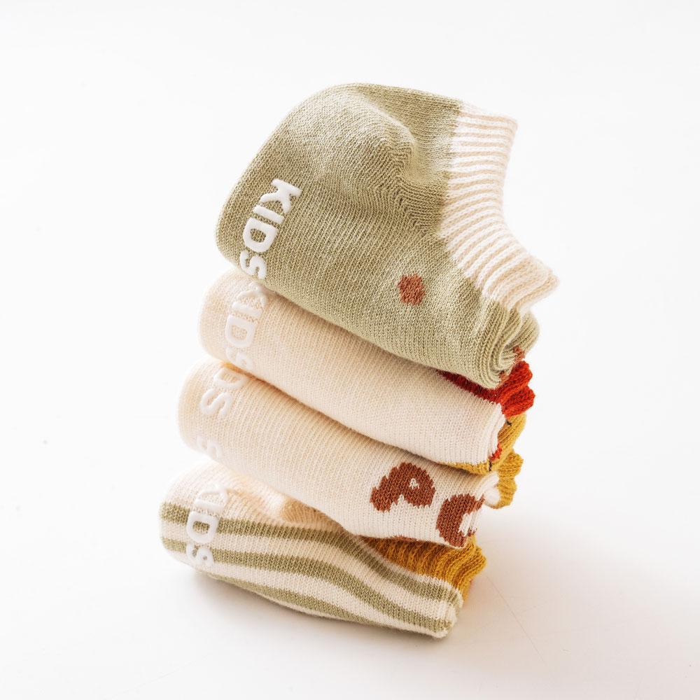 4 Pairs/Set Baby Socks Anti-slip Cartoon Cotton Socks For Girls And Boys Newborn Socks Spring Summer Kids Socks 0-8 Years Old