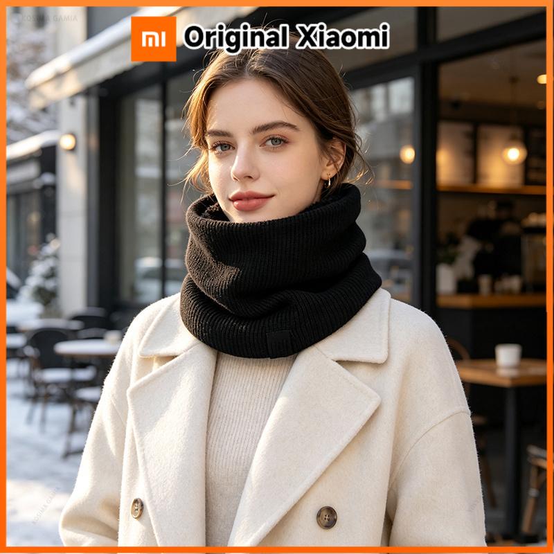 Xiaomi Unisex Thick Knitted Thermal Scarf Winter Fleece Lined Neck Warmer Men Women Outdoor Cycling Warm Neck Gaiter Casual Neck Cover