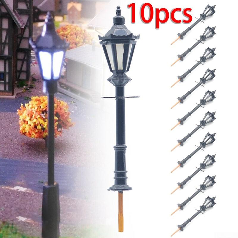 Mini Model Street Lights Decoration 10pcs Diorama 3V Supplies 1:75 Scale
