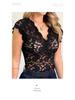 Кружевная футболка с V-образным вырезом и прозрачными вставками - Сексуальный топ (B3067)