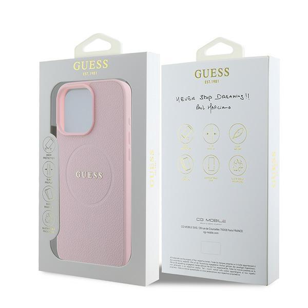 Guess Guhmp15Xpghsmmp Iphone 15 Pro Max6.7 Różowy/Pink Twarde Etui Teksturowany Pierścień Magsafe