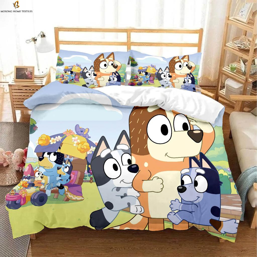 Children's Bedding Set Animated Cartoon Duvet Cover Anime Pillowcase Comfortable Bed Set Full Size Single Bed Double Bed
