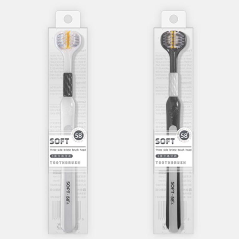 Трехсторонняя мягкая зубная щетка для взрослых, ультратонкая мягкая щетина, уход за полостью рта, зубная щетка для здоровья полости рта, чистая