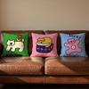 Happy Dog Cushion Cover Soft Reversible Durable Pillow Cover MultiScene Use for Home Car Daily Comfort