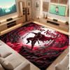 Mushroom Forest Theme Crystal Velvet Floor Rug Personalized Custom Name Text Warm Carpet Home Decoration
