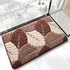 Yousheng Leaf Pattern Bath Mat Absorbent Bathroom Rug with Anti Slip Bottom Thick Fuzzy Doormat Soft Rug for Bathtub Floor Shower Sink