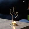 European Cactus Shape Metal Candle Holder Iron Tealights Candle Stand Round Candlesticks Vintage Desktops Decorations