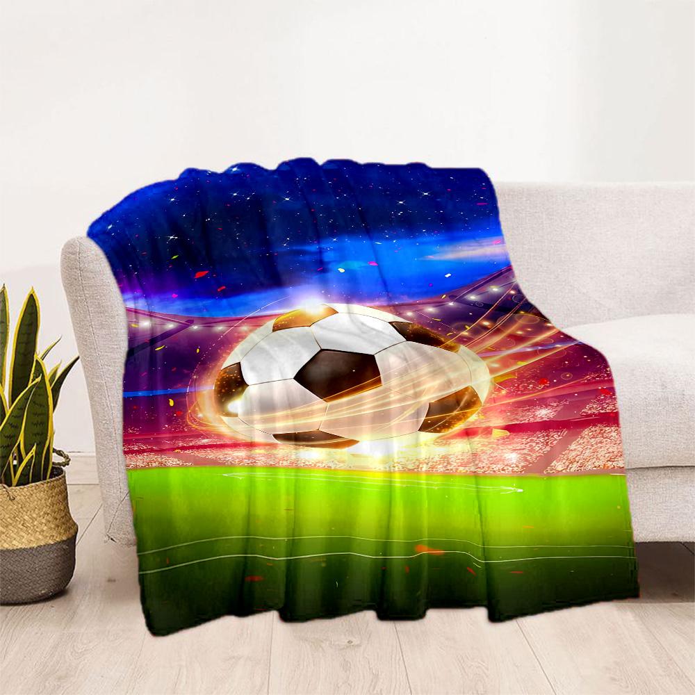 Soccer Ball Net Blanket Warm Cozy Great for Sofa Couch Office Bed Picnics Stylish Decor Day Thanksgiving Y12