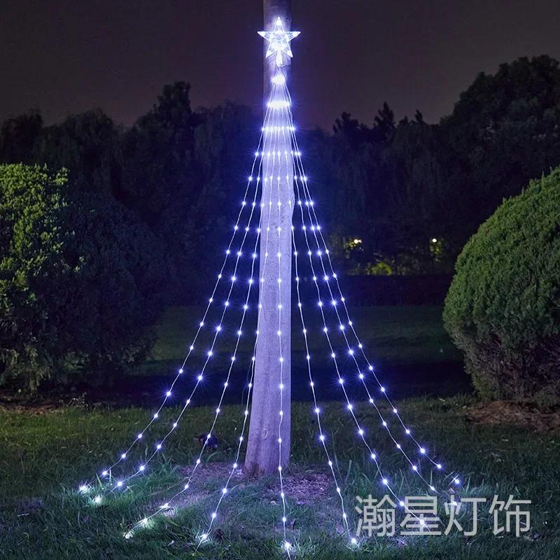 3M 288LED Star Waterfall Lights с 8 режимами питания от USB и дистанционным управлением Кемпинговый светильник для дома и улицы Рождественские гирлянды