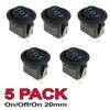 5x Вкл/Выкл/Вкл черный круглый тумблер автомобильный автомобильный 20 мм SPDT 2-позиционный приборный щиток