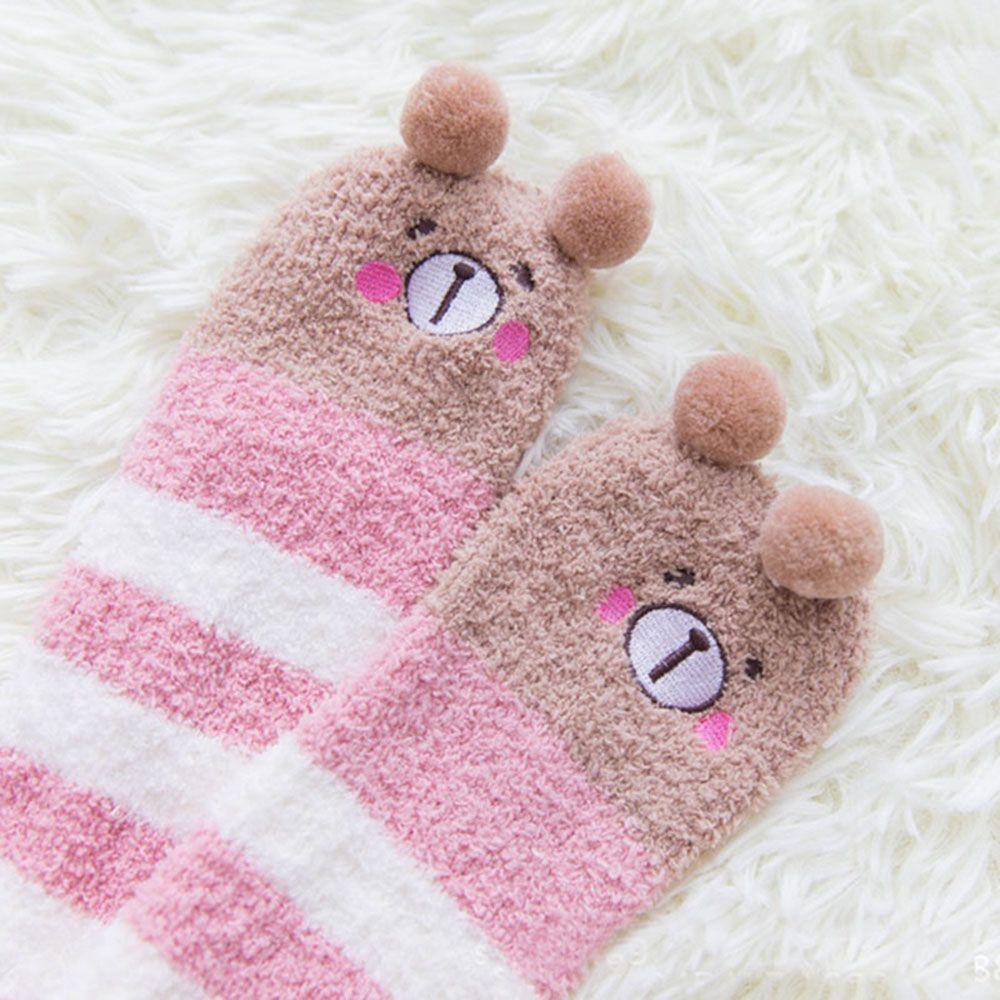 Girl Compression Kawaii Sock Japanese Animal Knee Long Thigh High Striped Warm Socks Winter