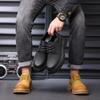 Men's Thick Soled Shoes Retro and High-quality Genuine Leather Casual Business or partyDerby Luxury Adult Shoes New