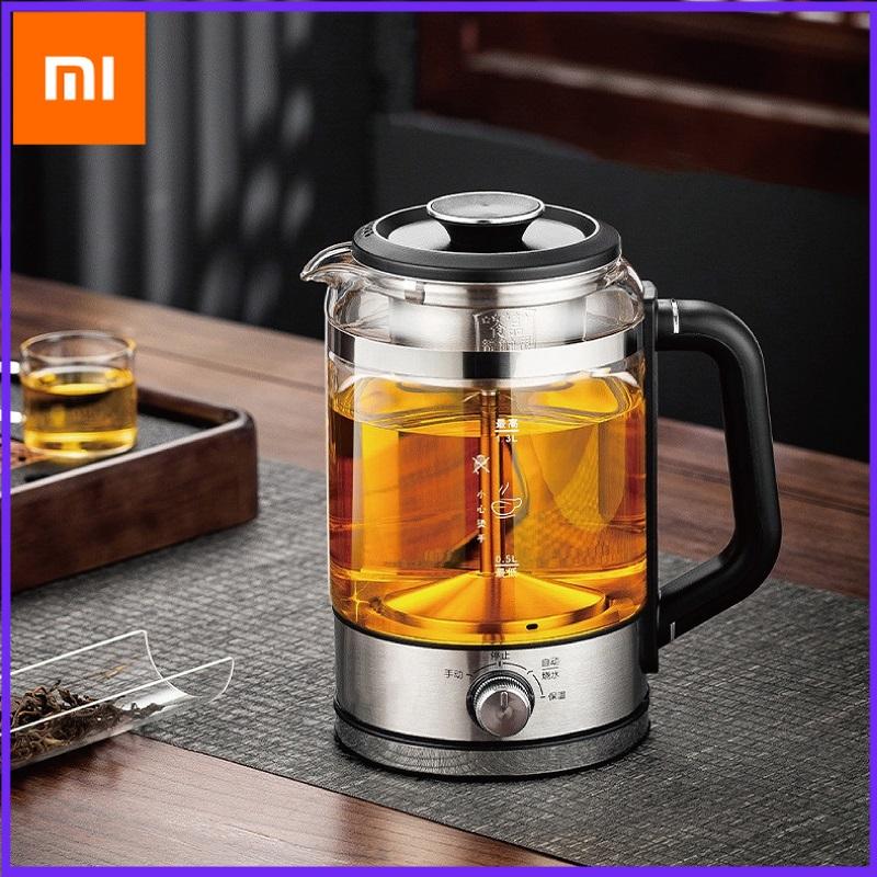 Xiaomi Электрический чайник 1,5 л для офиса, черный чай, пуэр, стеклянный паровой чайник, автоматическое поддержание тепла, кипящий чайник, 4 режима, домашний оздоровительный горшок 600 Вт