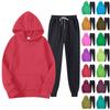 Mens Hooded Sports Tracksuit Unisex Two-Piece Running Outfits Long Sleeve Pullover Hoodies Sweatshirt+Sweatpants Set