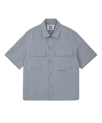 Рубашка с коротким рукавом REST&RECREATION из нейлона - Голубой