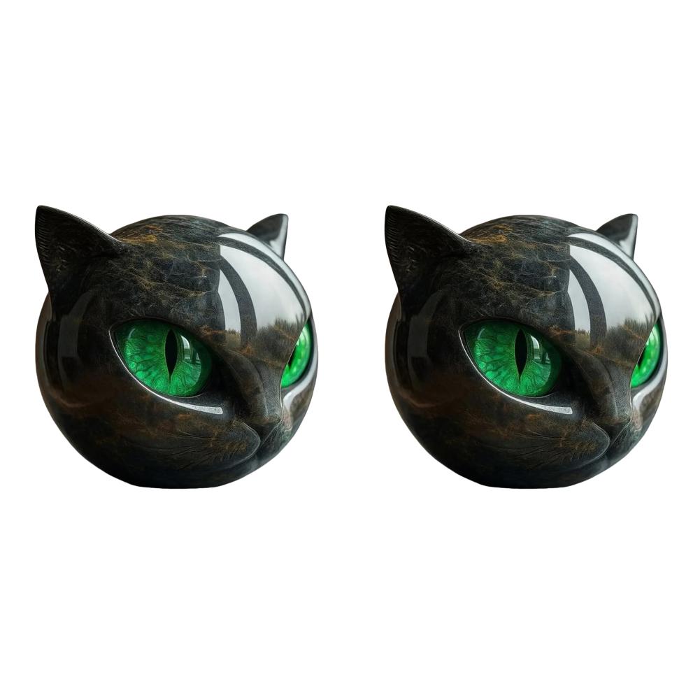 1/2/3PCS Black Cat Figurine Resin Luxury Black Cats Stone Sculpture Decorative Cat Head Ornament Home Office Desk Decor Gift
