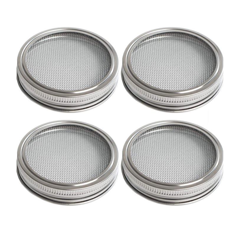 Крышки для проращивания из нержавеющей стали 304 для банок Mason, 70/86 мм, Набор из двух частей