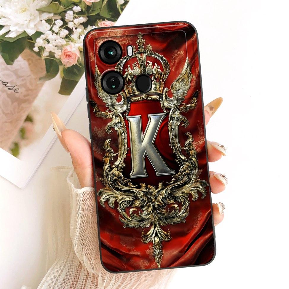 Чехол для телефона ITEL P662L Чехол для ITEL P40 Эстетичный Роскошный Буквы от A до Z 2D Расписной Силиконовый Корпус Для P40 ITEL P 40