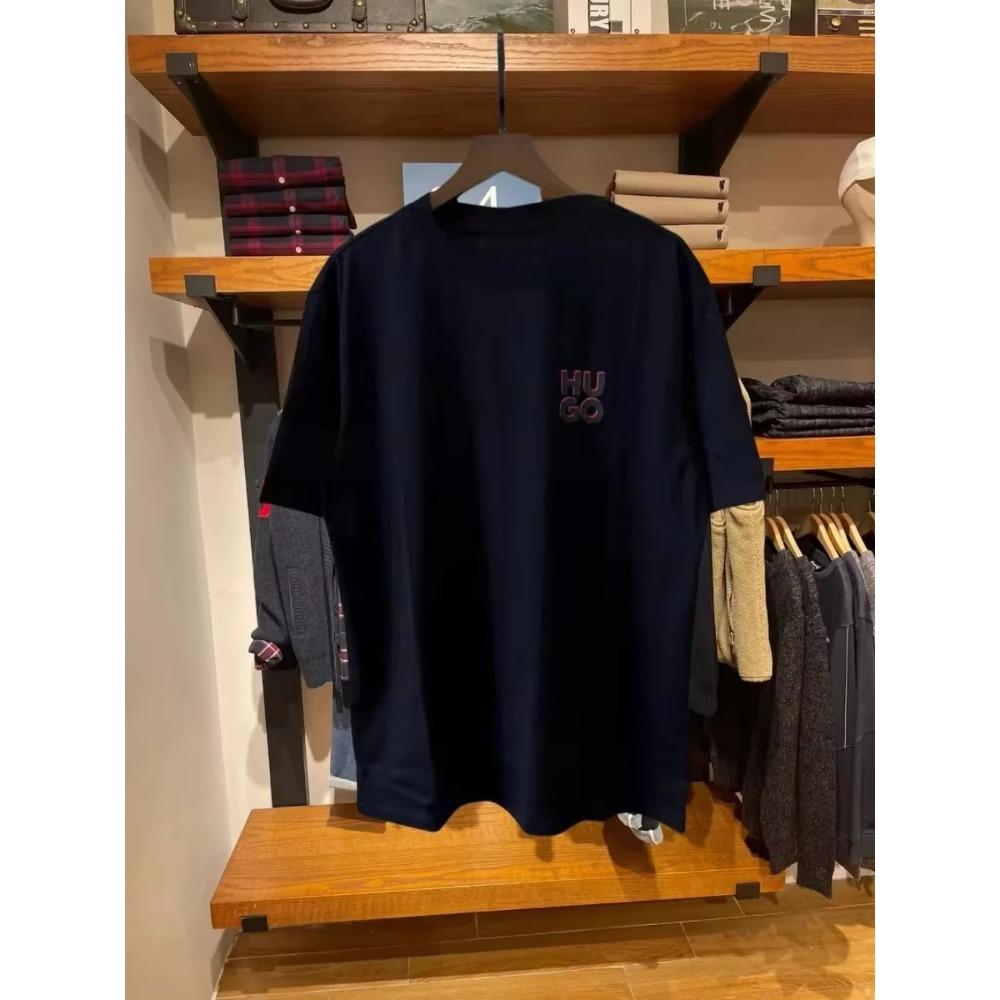 2024 Новые мужские женские футболки Дизайнерские футболки Принт Hugo Короткий рукав Свободный Оверсайз Топ Круглый вырез Мужские Женские Хлопковые футболки
