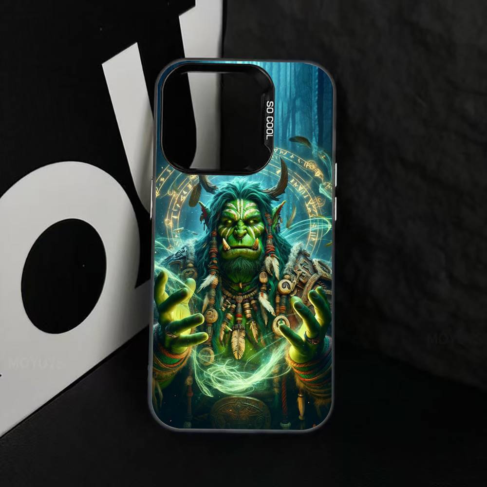 Чехол для телефона W-Warcraft G-Game Для iPhone 17,16,15,14,13,12,11 Plus,Pro Max,XS,Красочный Серебряный Чехол для телефона Funda Cover