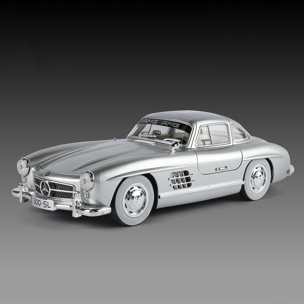 1:18 Benz 300SL Высокодетализированная Металлическая Модель Автомобиля Масштабная Декорация для Спальни и Подарок на День Рождения Мальчика Декорации для Гостиной и Праздника